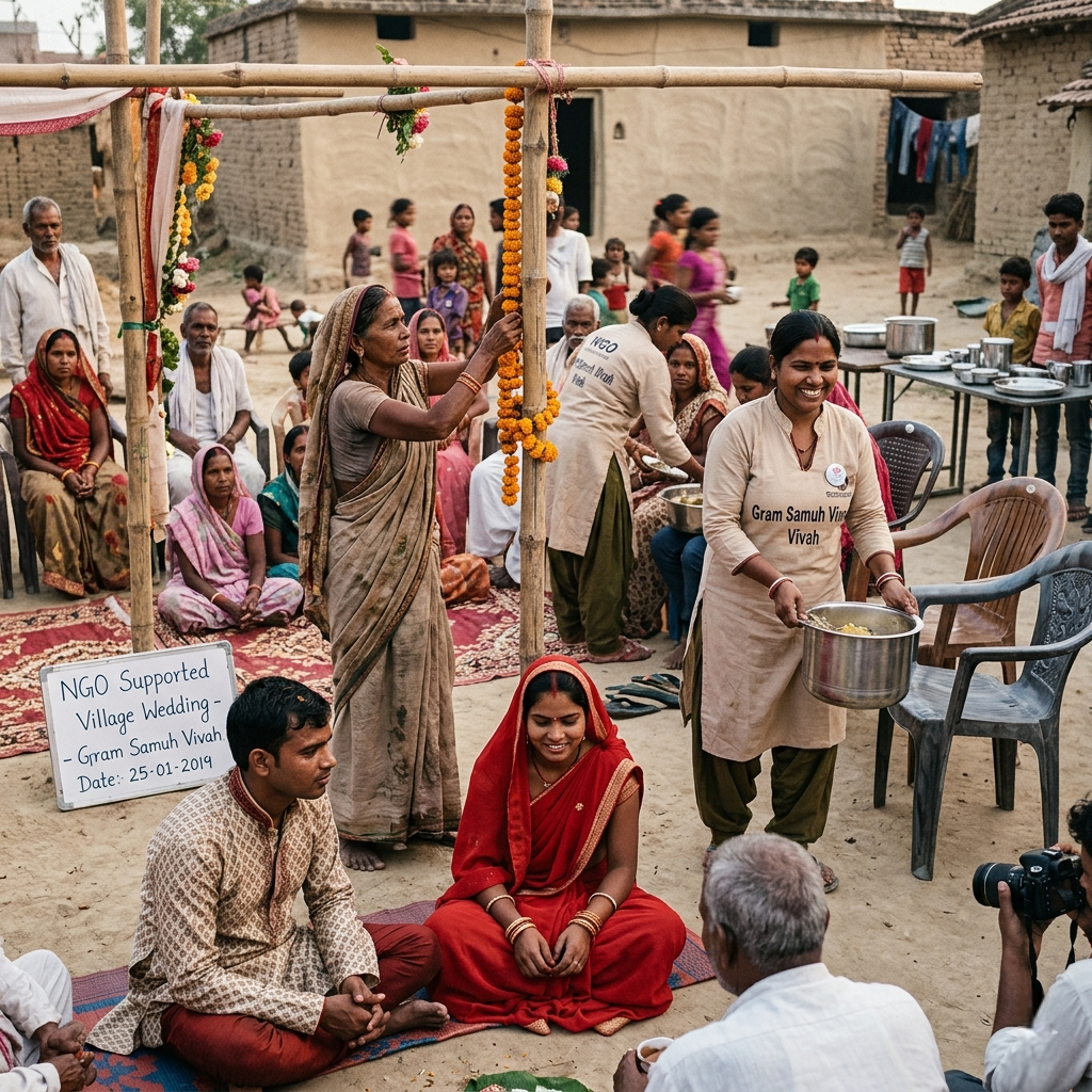 A bride blessed by her parents and our volunteers